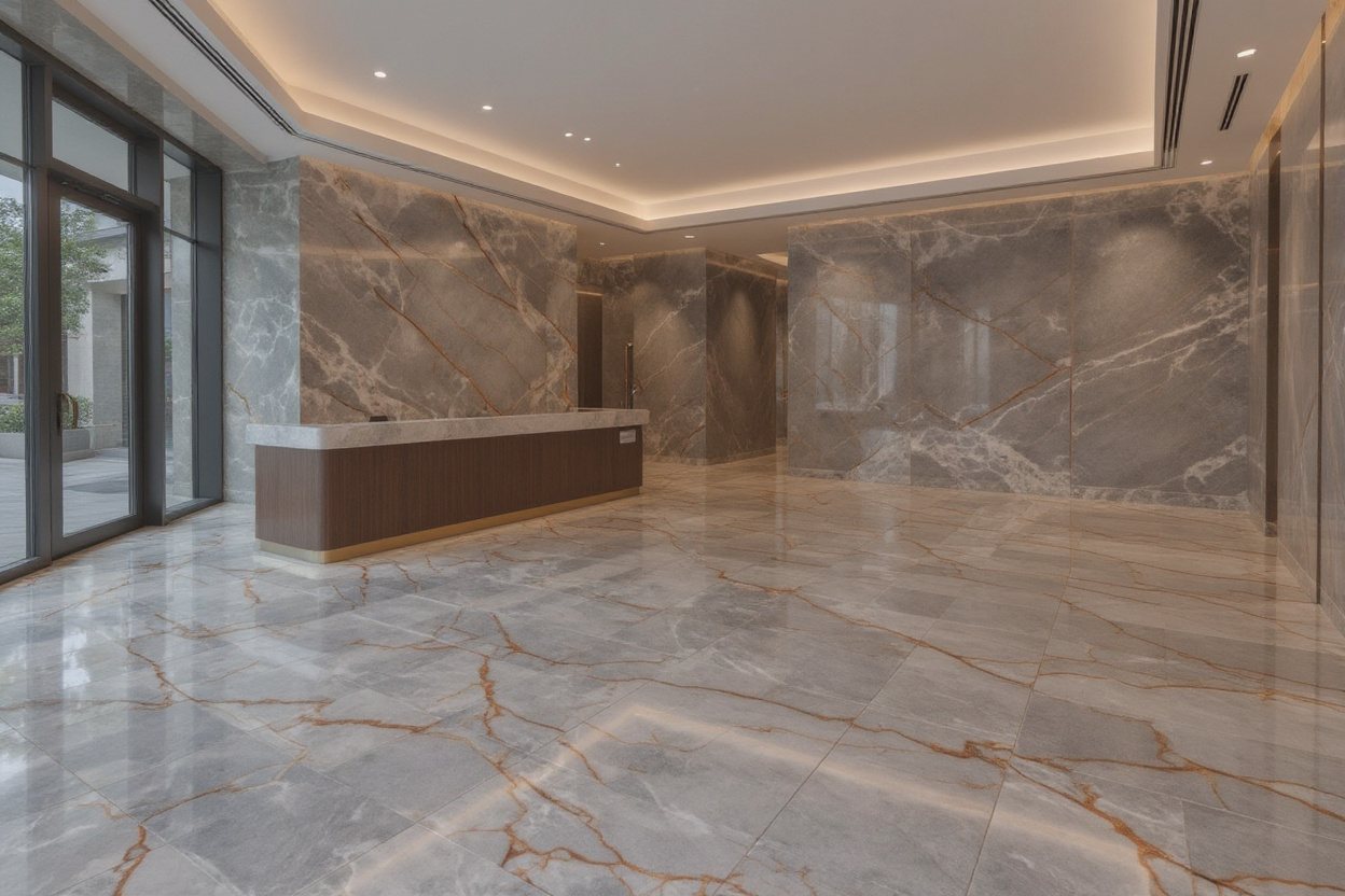 Deep River Marble hotel lobby flooring and cladding