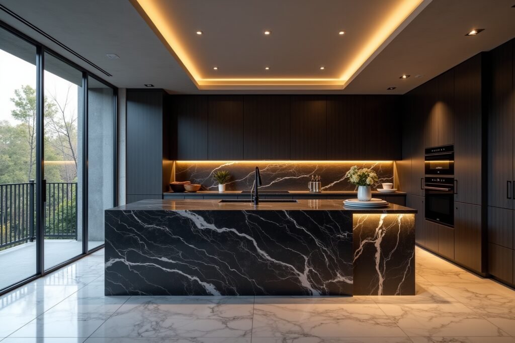 Black marble modern project