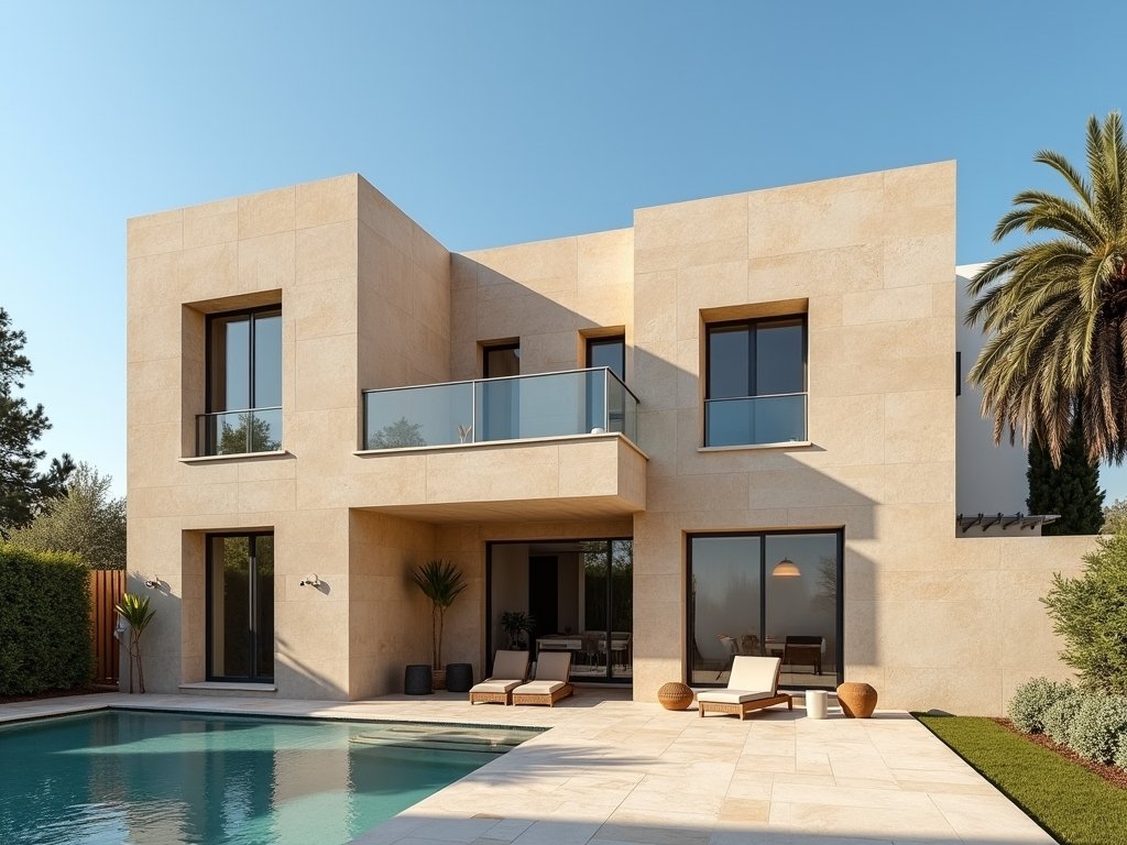 Classic Turkish travertine facade project