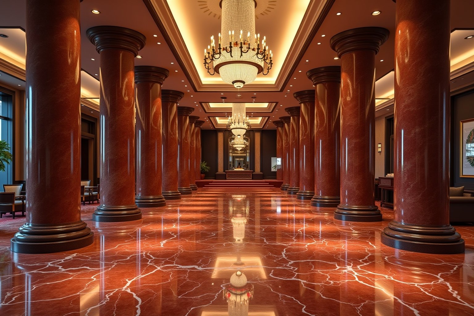 Elazig cherry marble hotel lobby