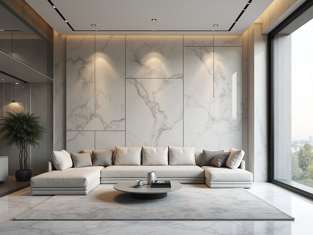 Silver Turkish travertine interior project